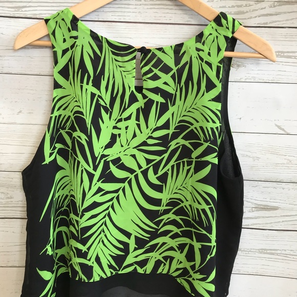 Bisou Bisou blouse tank green/black size medium - Picture 8 of 11
